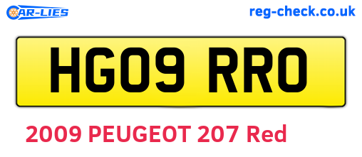 HG09RRO are the vehicle registration plates.