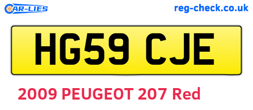 HG59CJE are the vehicle registration plates.