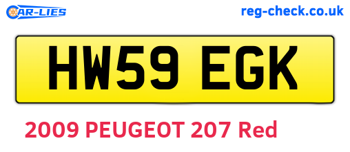 HW59EGK are the vehicle registration plates.