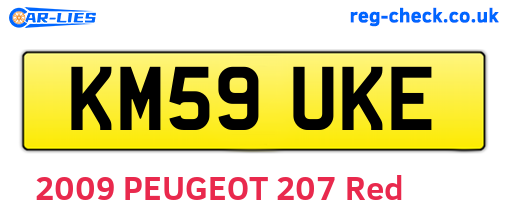 KM59UKE are the vehicle registration plates.