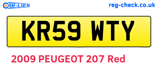 KR59WTY are the vehicle registration plates.