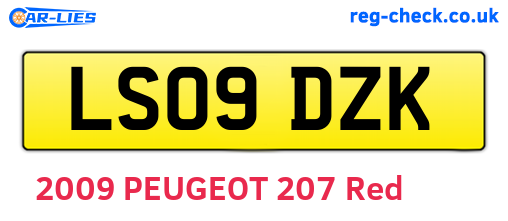 LS09DZK are the vehicle registration plates.