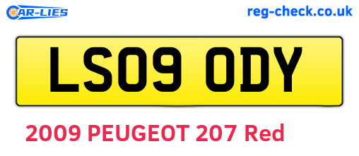LS09ODY are the vehicle registration plates.