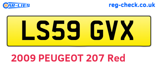 LS59GVX are the vehicle registration plates.