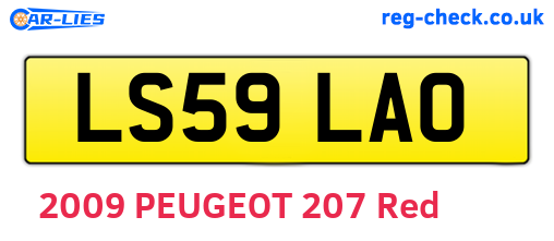 LS59LAO are the vehicle registration plates.