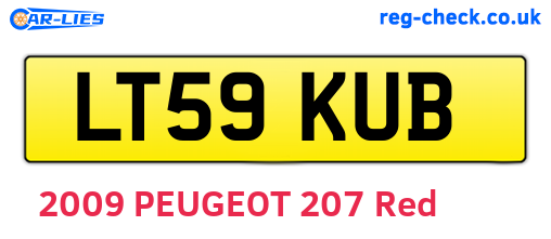 LT59KUB are the vehicle registration plates.