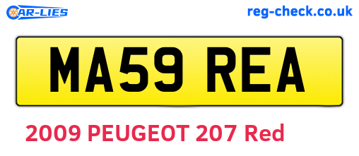 MA59REA are the vehicle registration plates.