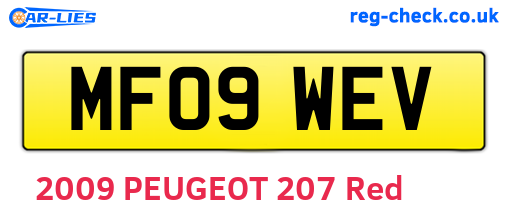 MF09WEV are the vehicle registration plates.