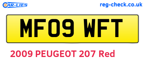 MF09WFT are the vehicle registration plates.