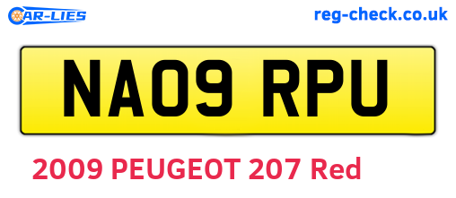 NA09RPU are the vehicle registration plates.