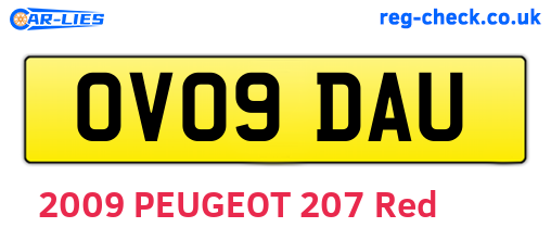 OV09DAU are the vehicle registration plates.