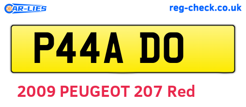 P44ADO are the vehicle registration plates.