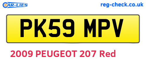 PK59MPV are the vehicle registration plates.