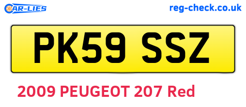 PK59SSZ are the vehicle registration plates.