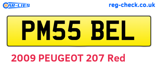 PM55BEL are the vehicle registration plates.