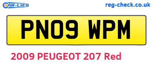 PN09WPM are the vehicle registration plates.