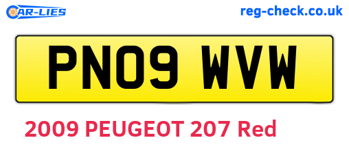 PN09WVW are the vehicle registration plates.