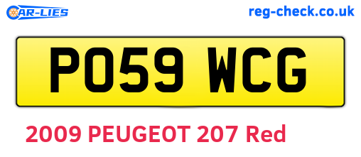 PO59WCG are the vehicle registration plates.