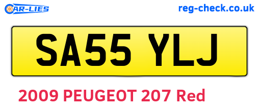 SA55YLJ are the vehicle registration plates.