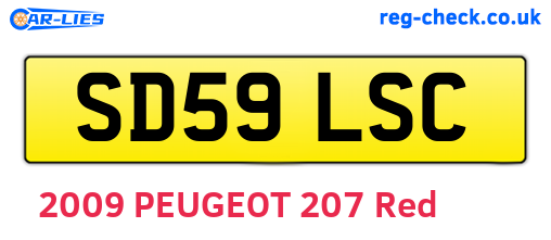 SD59LSC are the vehicle registration plates.
