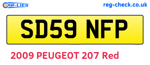 SD59NFP are the vehicle registration plates.
