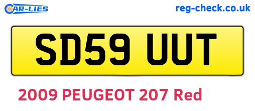 SD59UUT are the vehicle registration plates.