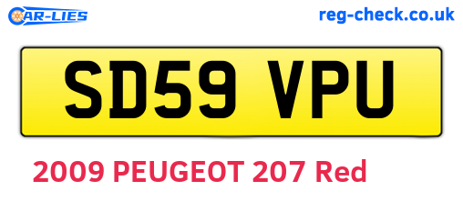 SD59VPU are the vehicle registration plates.