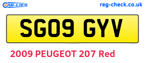 SG09GYV are the vehicle registration plates.