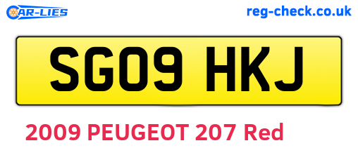 SG09HKJ are the vehicle registration plates.