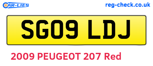 SG09LDJ are the vehicle registration plates.