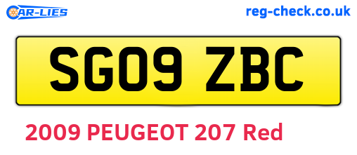 SG09ZBC are the vehicle registration plates.