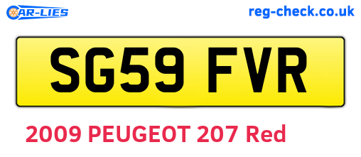 SG59FVR are the vehicle registration plates.