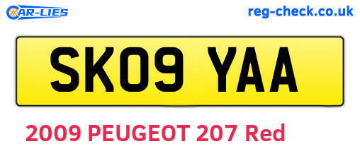 SK09YAA are the vehicle registration plates.
