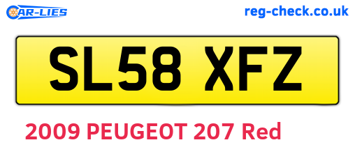 SL58XFZ are the vehicle registration plates.