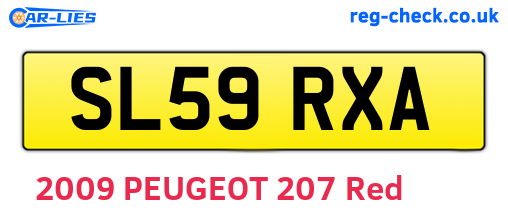 SL59RXA are the vehicle registration plates.