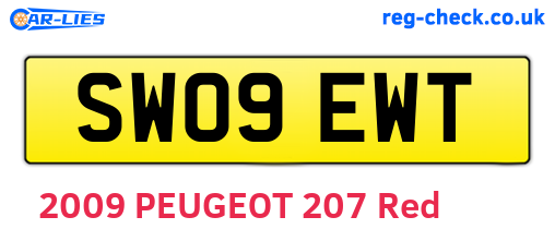 SW09EWT are the vehicle registration plates.