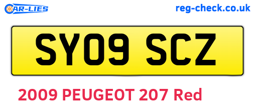 SY09SCZ are the vehicle registration plates.