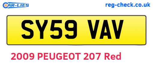 SY59VAV are the vehicle registration plates.