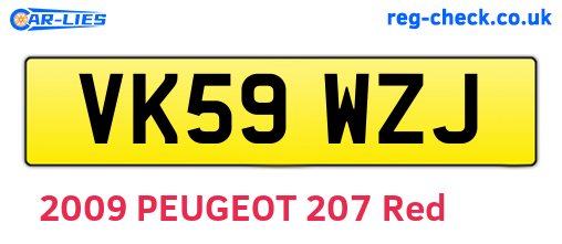 VK59WZJ are the vehicle registration plates.