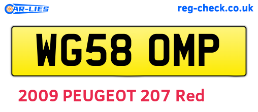 WG58OMP are the vehicle registration plates.