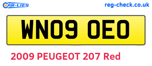 WN09OEO are the vehicle registration plates.