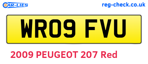 WR09FVU are the vehicle registration plates.