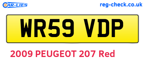 WR59VDP are the vehicle registration plates.