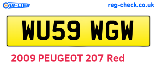 WU59WGW are the vehicle registration plates.
