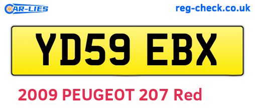 YD59EBX are the vehicle registration plates.