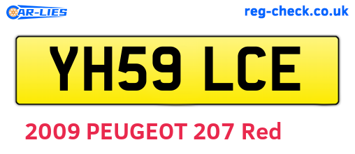YH59LCE are the vehicle registration plates.