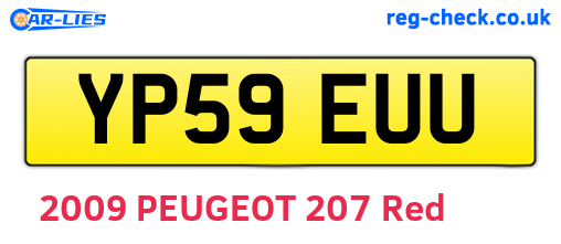 YP59EUU are the vehicle registration plates.