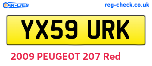 YX59URK are the vehicle registration plates.
