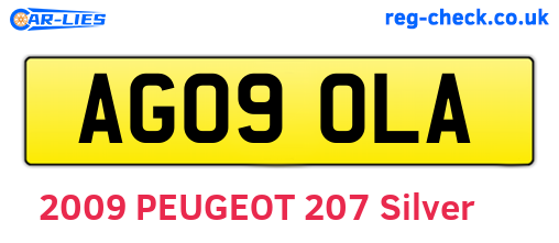 AG09OLA are the vehicle registration plates.