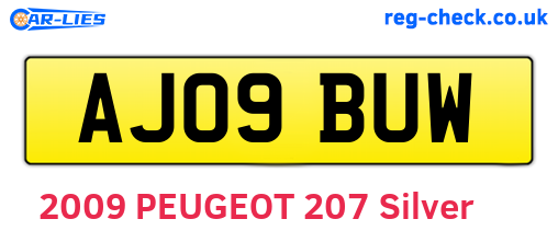 AJ09BUW are the vehicle registration plates.
